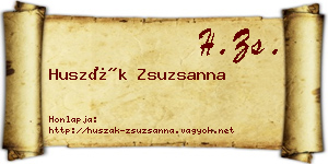 Huszák Zsuzsanna névjegykártya